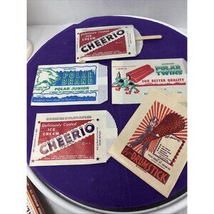 Ice Cream Wrappers Lot Vintage Movie Props Cheerio Pop Sickle Ephemera
